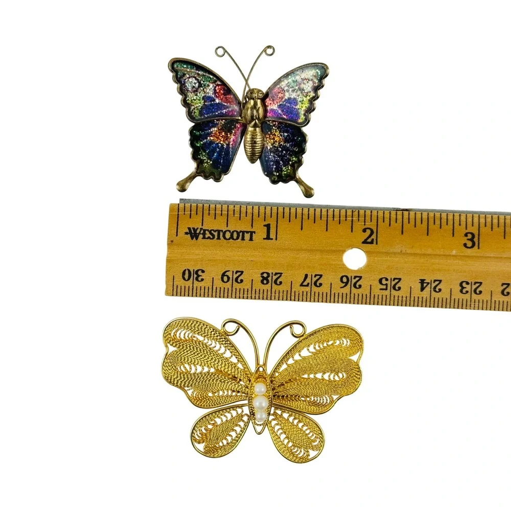 Vintage Brooch Pin Lot 10pc Trifari Monet Gold Silver Tone‎ Butterfly Leaf Heart